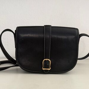 Celine Elegant Black Leather Crossbody Bag